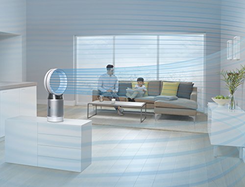 Dyson Pure Cool, DP04-HEPA Air Purifier and Fan WiFi-Enabled, Large Rooms, Automatically Removes Allergens, Pollutants, Dust, Mold, VOCs, White/Silver